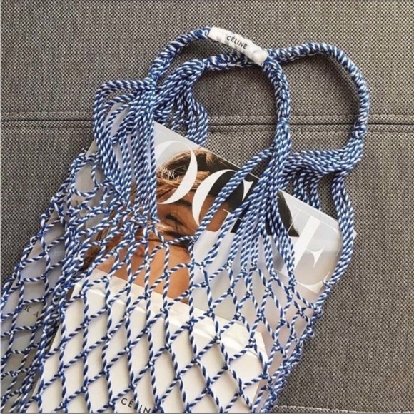 Rare Celine Net Blue Knit Fisher Bag. Bag by Phoebe Philo - Picture 3 of 15